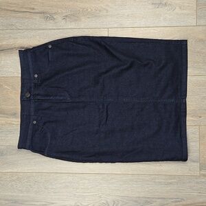 Banana Republic Factory dark wash stretch denim jean pencil skirt, size 0